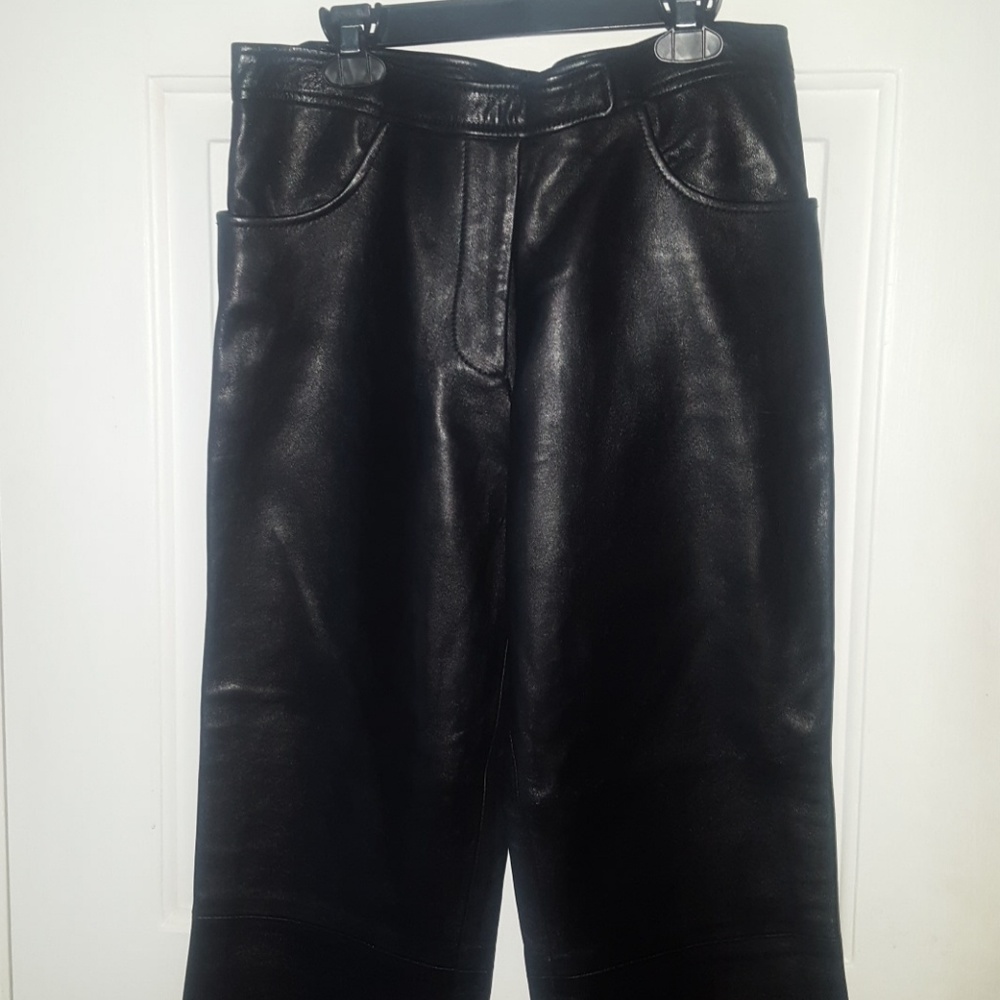 Black leather pants